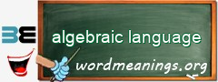 WordMeaning blackboard for algebraic language